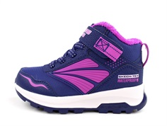 Skechers navy/purple vintersneaker med for og blink